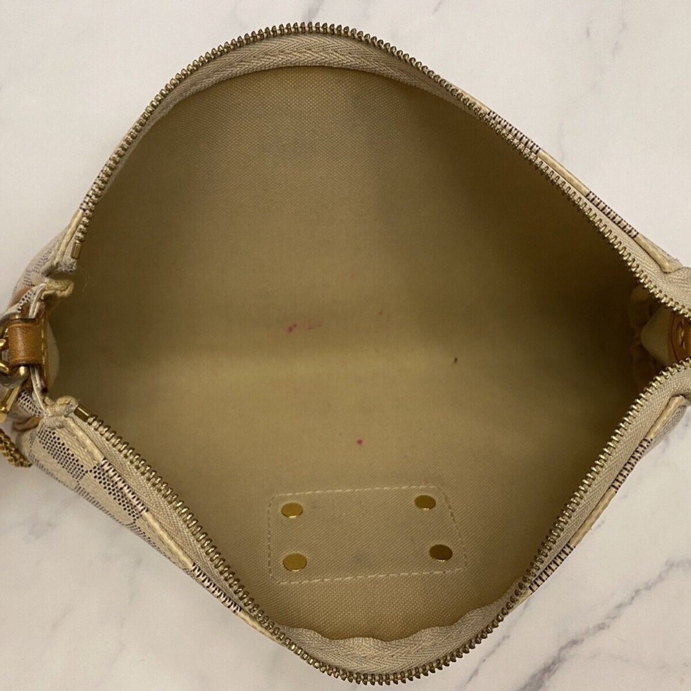 β€οΈβπ©ΉSOLDβ€οΈβπ©Ή Louis Vuitton Eva Damier Azur Chain Clutch 2 Way Purse (SN2123) - Picture 7 of 15